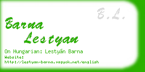barna lestyan business card