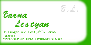 barna lestyan business card